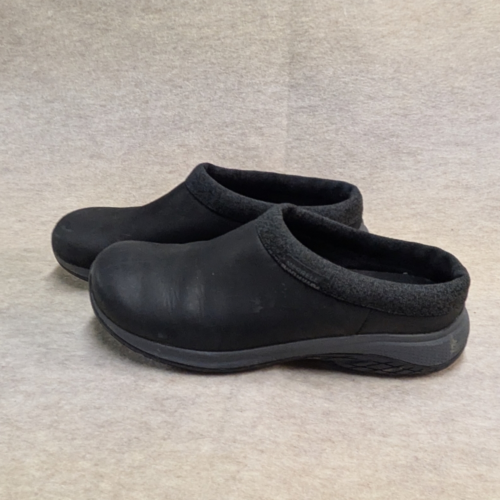 Merrell Encore Nova 5 Clogs Womens Black Noir Leather Slip-On Round Toe Size 11